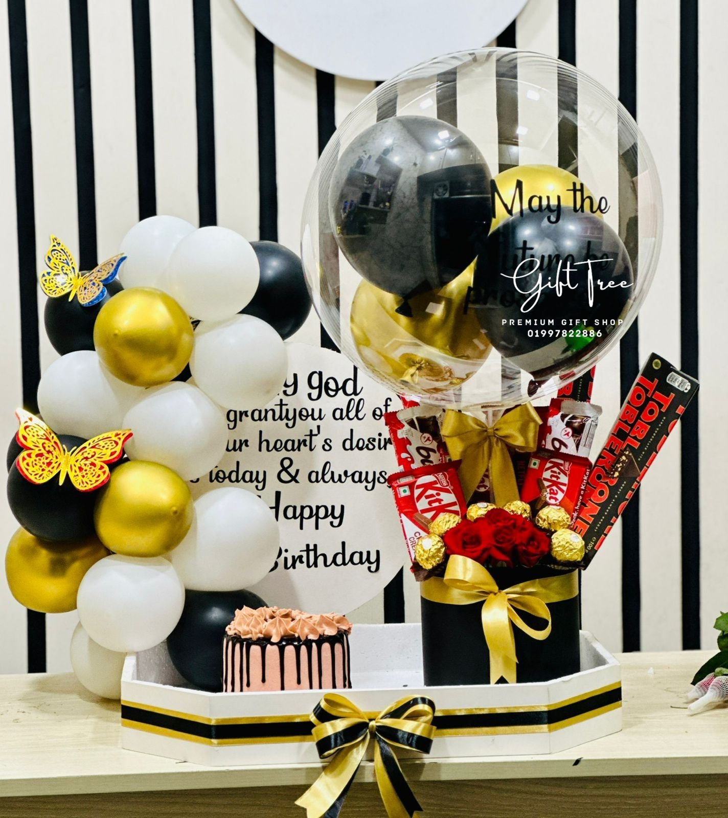 Toblerone, KitKat & Ferrero Rocher Black Box Hamper