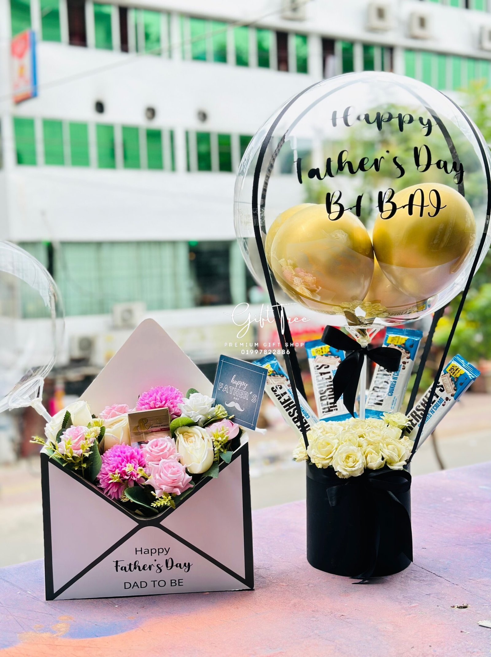 Balloon Bouquet with rose envelope