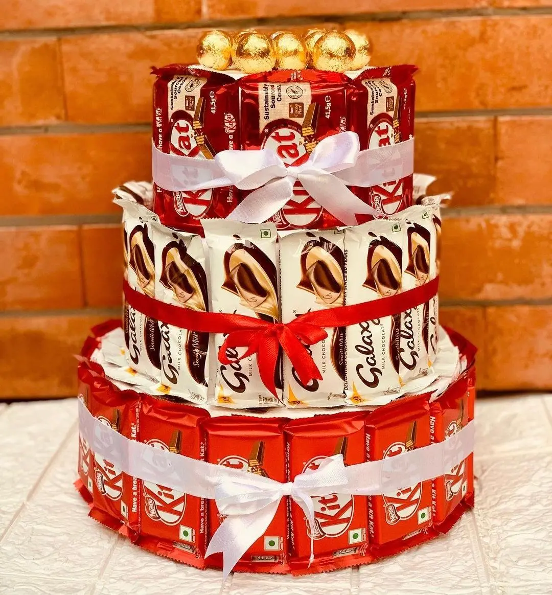 Chocolate Tower with KitKat Galaxy &amp; Ferrero Rocher